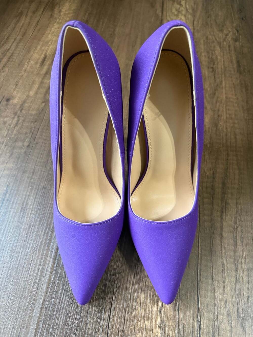 Women Stiletto Heels Size 35 Purple Pointed Toe Pumps